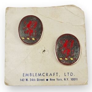 13TH Field Artillery Unit Crest Pin Set Insignia Emblemcraft NYC US Army Vintage